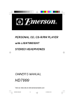 Emerson HD7999 CD Player User Manual