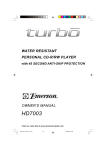 Emerson HD7003 CD Player User Manual