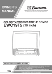 Emerson EWC19T5 TV VCR Combo User Manual