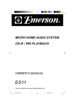 Emerson ES11 Stereo System User Manual