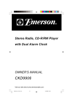 Emerson CKD9906 Stereo System User Manual