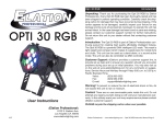 Elation Professional OPTI 30 RGB DJ Equipment User Manual