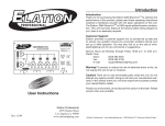 Elation Professional 4 Stereo System User Manual