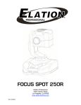Elation Professional 05 FOCUS SPOT 250R Camcorder User Manual