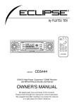 Eclipse - Fujitsu Ten CD5444 Car Stereo System User Manual