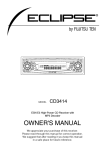 Eclipse - Fujitsu Ten CD3414 Car Stereo System User Manual