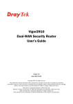 Draytek 2910 Network Router User Manual