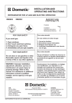 Dometic RM2852 Refrigerator User Manual