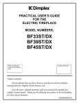 Dimplex BF33ST Indoor Fireplace User Manual