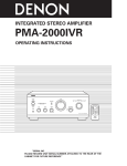 Denon PMA-2000IVR Stereo Amplifier User Manual