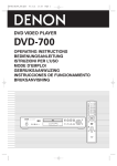 Denon DVD-700 DVD Player User Manual