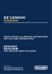 DeLonghi DE605MS Oven User Manual