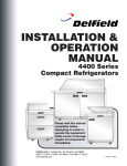 Delfield 4400 series Refrigerator User Manual