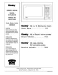 Danby DMW902W Microwave Oven User Manual