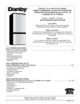 Danby DFF261WDB Refrigerator User Manual