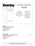Danby DDW1899WP Dishwasher User Manual