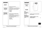 Danby APAC9036 Dehumidifier User Manual