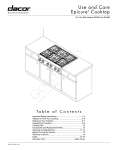 Dacor EG486 Cooktop User Manual