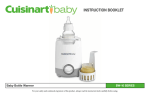 Cuisinart BW-10 Bottle Warmer User Manual