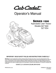 Cub Cadet SLT1554, SLT1550 Lawn Mower User Manual