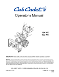 Cub Cadet 522 WE Snow Blower User Manual