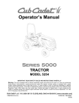 Cub Cadet 5000 Series Lawn Mower User Manual
