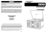 Crosley Radio CR245 Turntable User Manual