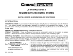 Crimestopper Security Products CS-865RKE Automobile Alarm User Manual
