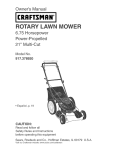 Craftsman 917.37892 Lawn Mower User Manual