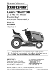 Craftsman 917.289072 Lawn Mower User Manual