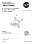 Craftsman 486.248381 Snow Blower User Manual