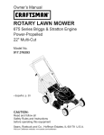 Craftsman 37639 Lawn Mower User Manual