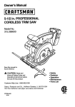 Craftsman 315.22851 Saw User Manual