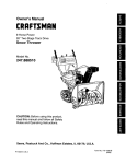 Craftsman 247.88851 Snow Blower User Manual