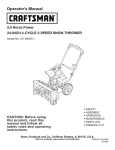 Craftsman 247.88455.1 Snow Blower User Manual