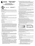 Costar 12RV-D Carbon Monoxide Alarm User Manual