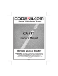 Code Alarm CA 411 Remote Starter User Manual