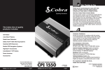 Cobra Electronics CPI 1550 Power Supply User Manual