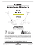 Clarke RS-16 DC Sander User Manual