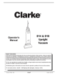Clarke D14 Vacuum Cleaner User Manual