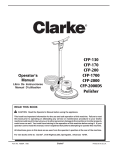 Clarke CFP-130 Sander User Manual
