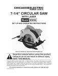 Chicago Electric 95004 Cordless Saw User Manual