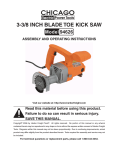 Chicago Electric 94626 Cordless Saw User Manual