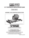 Chicago Electric 93218 Cordless Saw User Manual