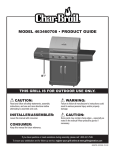 Char-Broil 463460708 Gas Grill User Manual