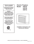 CFM Corporation HEF26 Indoor Fireplace User Manual