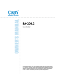 Cary Audio Design SA-200.2 Stereo Amplifier User Manual