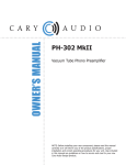Cary Audio Design PH 302 MKII Stereo Amplifier User Manual