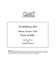 Cary Audio Design CAD 808 Stereo Amplifier User Manual