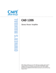 Cary Audio Design CAD 120S Stereo Amplifier User Manual